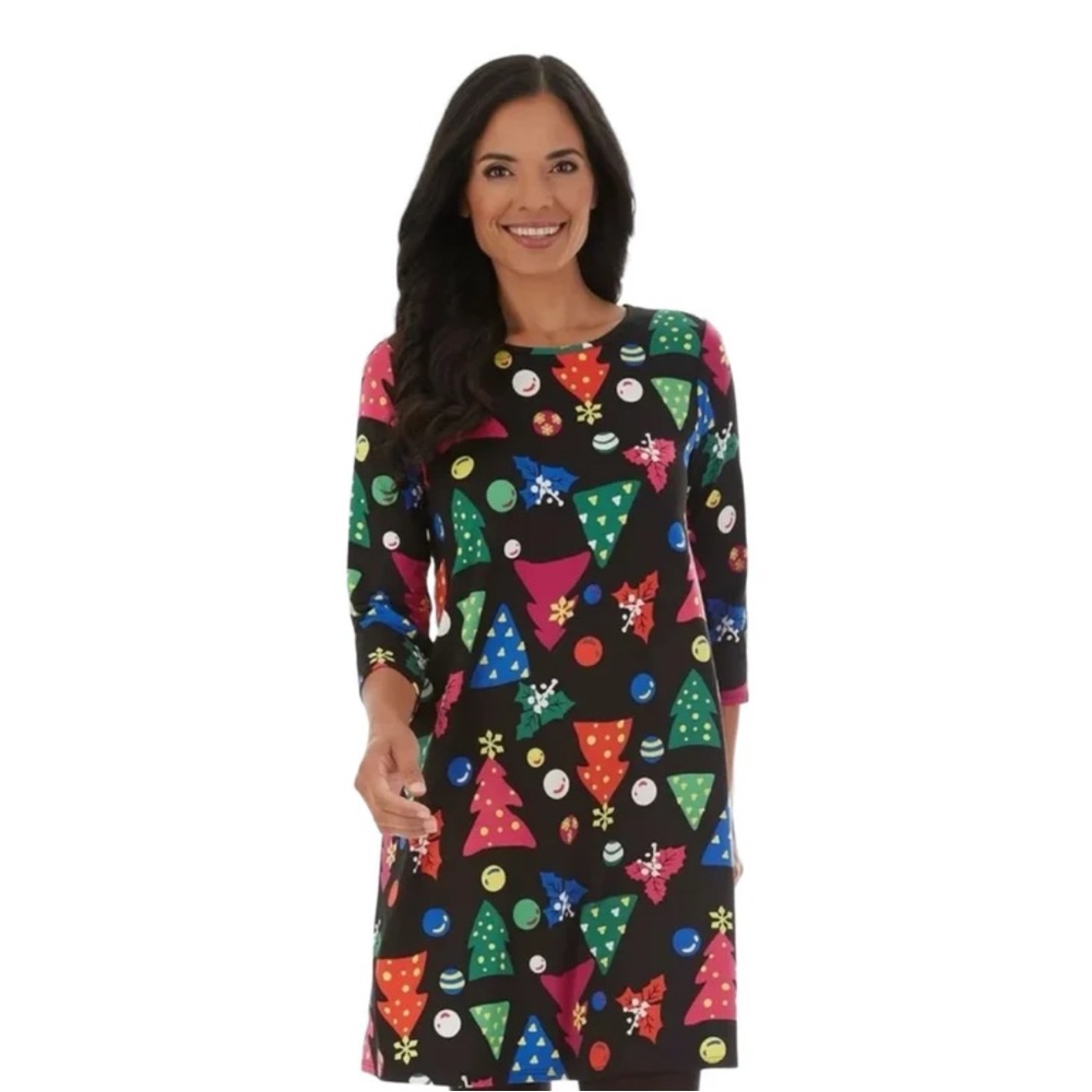 Dress Works Christmas Holiday Long Sleeve Above The Knee Dress size Small